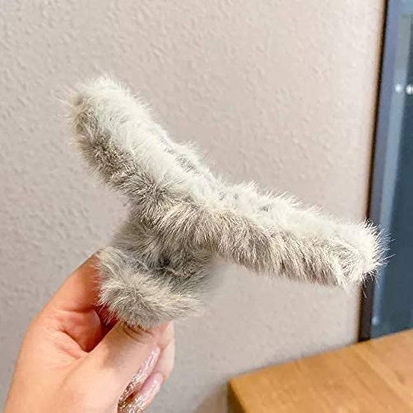 Large Plush Hair Claw Plastic Clip