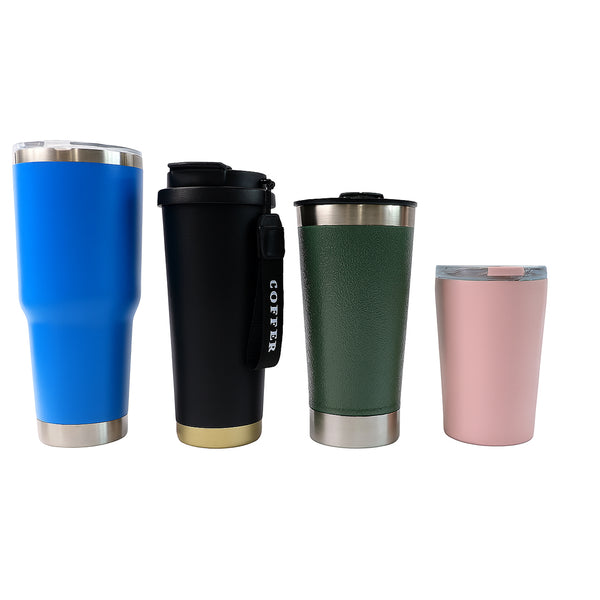 Premium Assorted Metal And Plastic Travel Mug Tumbler Cup (1 Pc  Mixed Design)