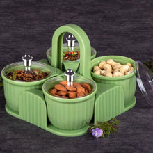 Dryfruit Serving Tray Set With Lid  4 Jar