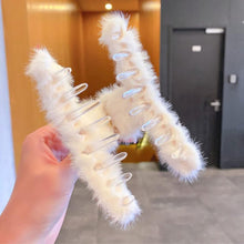 Large Plush Hair Claw Plastic Clip