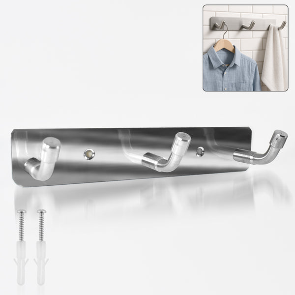 Stainless Steel Wall Mounted Coat 3 Hook Rack
