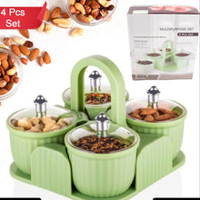 Dryfruit Serving Tray Set With Lid  4 Jar