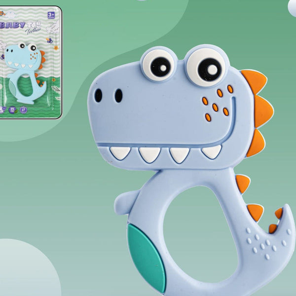 Silicone Dinosaur Teether For Baby (1 Pc  Mix Design  Color)