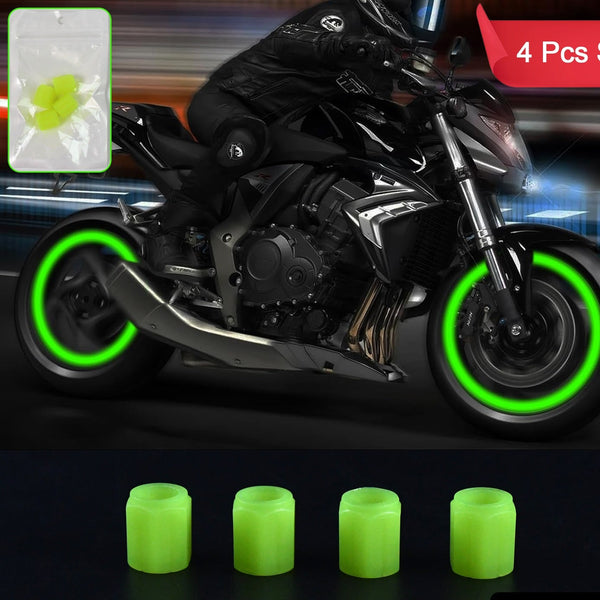 Tyre Luminous Glow Car Tire Valve Cap (4 Pcs Set)