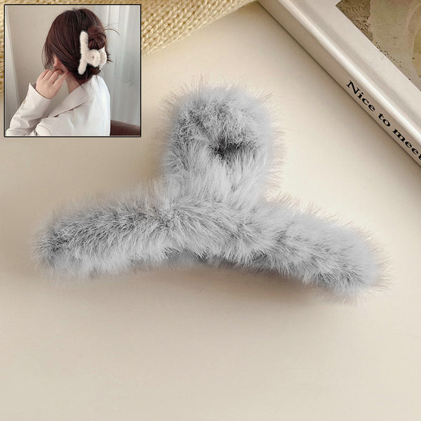 Large Plush Hair Claw Plastic Clip