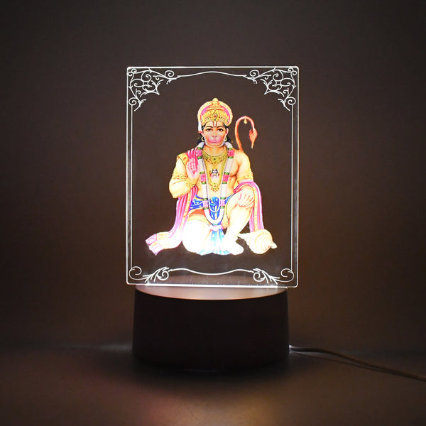 3d Lord Hanuman Frame With Soft White Light