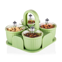 Dryfruit Serving Tray Set With Lid  4 Jar